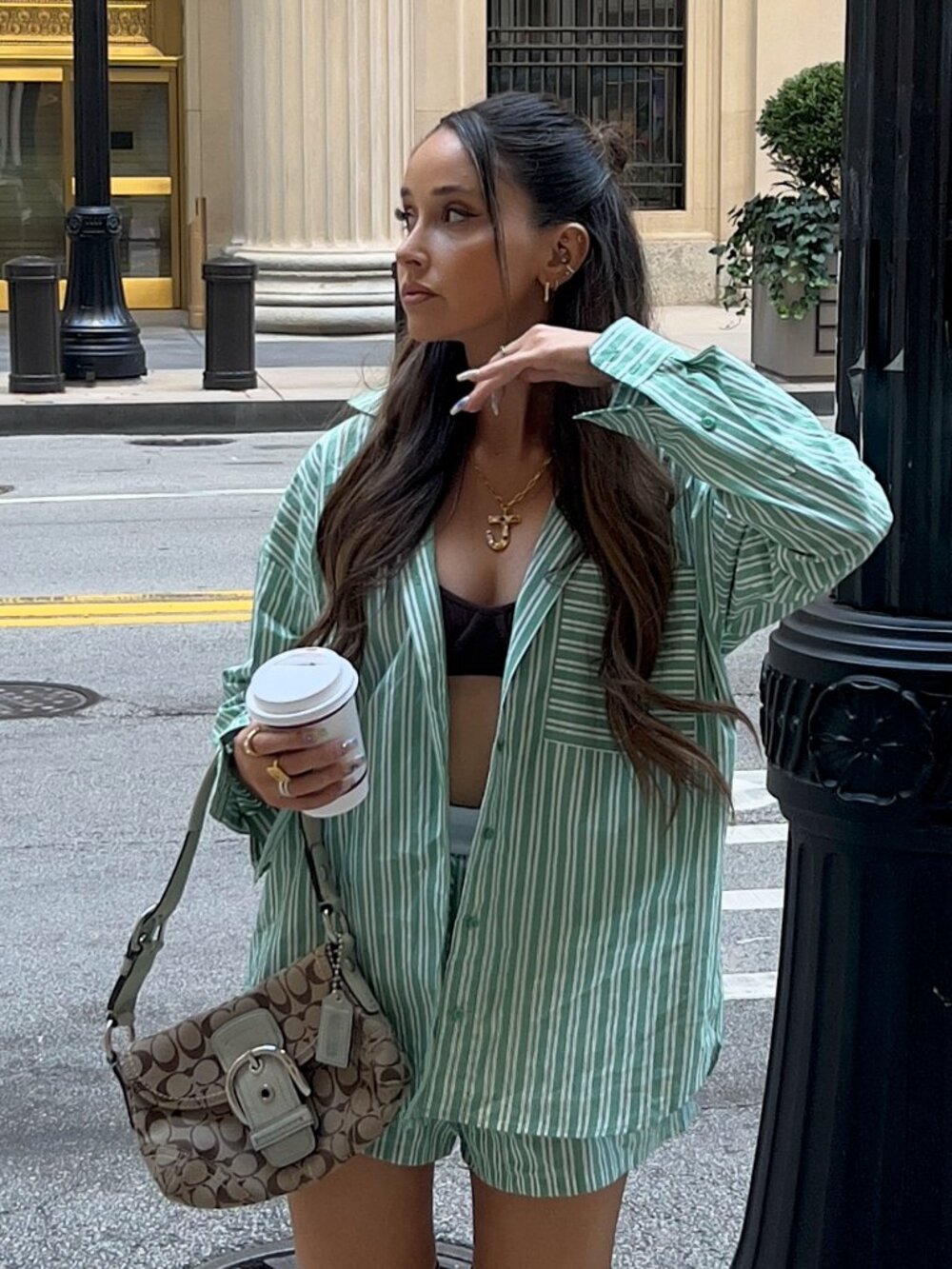 Lounge Oversized Pinstripe Shirt